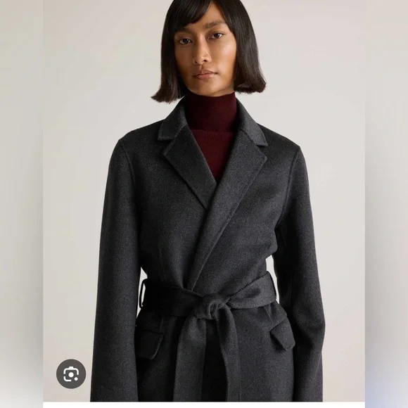 Quince 100% Mongolian Cashmere Double-faced Wrap Coat, NWT. XS - Picture 3 of 10